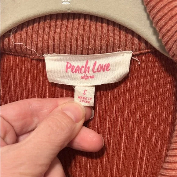 Peach Love California Terracotta Ribbed Shacket - Picture 2 of 8